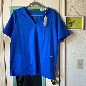 FIGS Casma‎ Scrub Top Three Pocket Medical Doctor Nurse Cobalt Blue 2XL